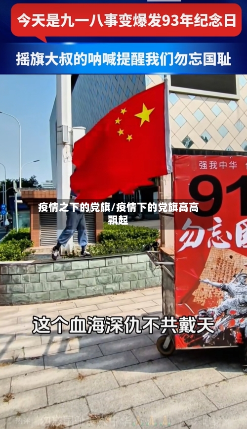 疫情之下的党旗/疫情下的党旗高高飘起