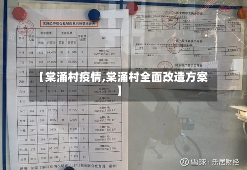 【棠涌村疫情,棠涌村全面改造方案】