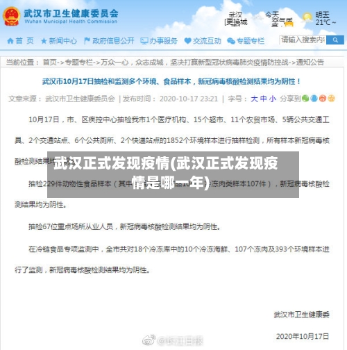 武汉正式发现疫情(武汉正式发现疫情是哪一年)-第3张图片