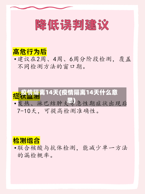 疫情隔离14天(疫情隔离14天什么意思)