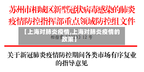 【上海对肺炎疫情,上海对肺炎疫情的政策】-第3张图片