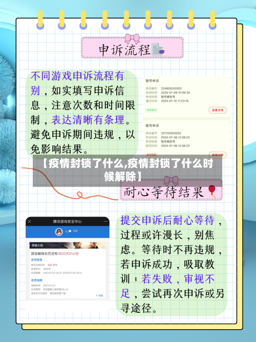 【疫情封锁了什么,疫情封锁了什么时候解除】
