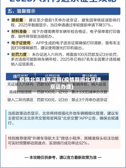 疫情北京进京证明(疫情期间北京进京证办理)