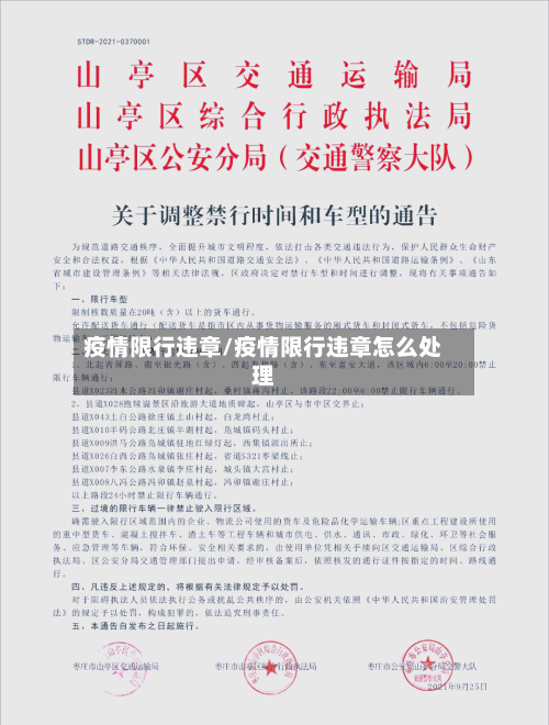 疫情限行违章/疫情限行违章怎么处理