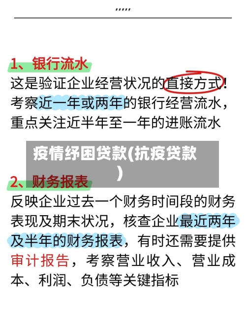 疫情纾困贷款(抗疫贷款)