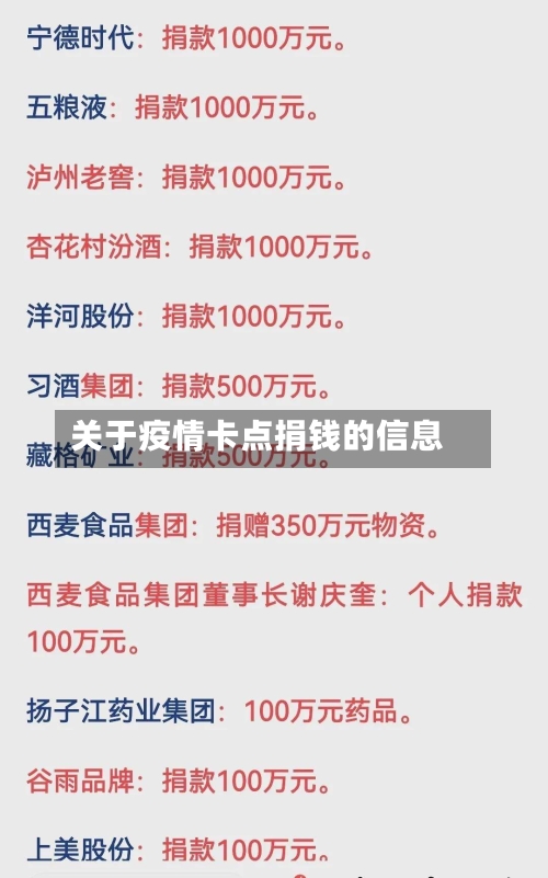 关于疫情卡点捐钱的信息-第2张图片