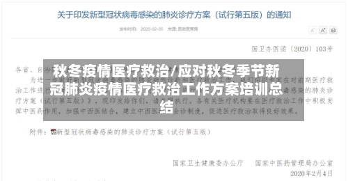 秋冬疫情医疗救治/应对秋冬季节新冠肺炎疫情医疗救治工作方案培训总结